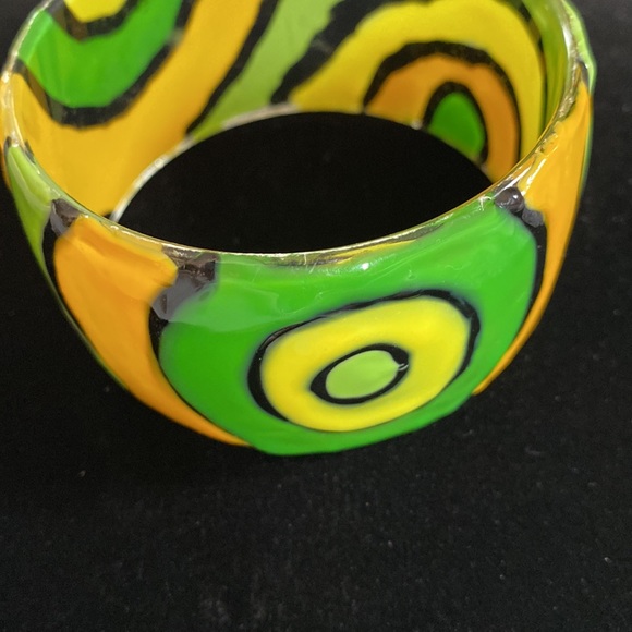 Vintage 90’s Geometric Bangle Bracelet - Picture 3 of 5
